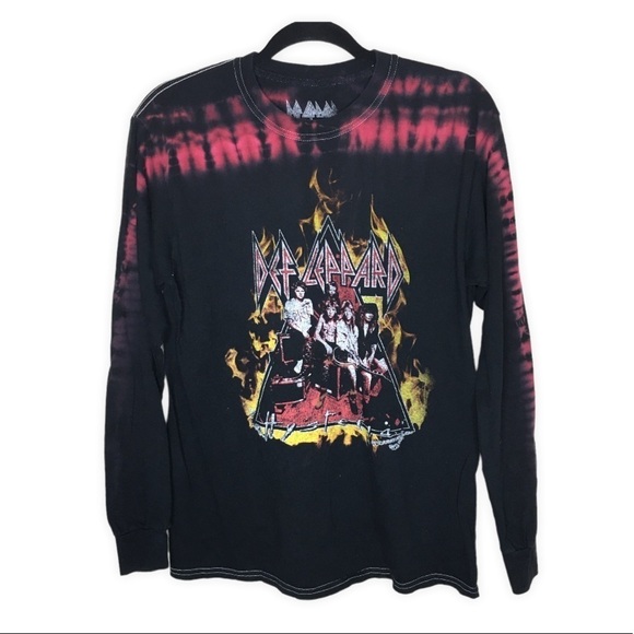 Def Leppard Tops - Def Leppard Hysteria Graphic Tie Dye Long Sleeve Shirt